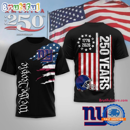 Discover New York Giants football We The People USA 250th Anniversary Black T Shirt