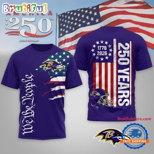 Baltimore Ravens football We The People USA 250th Anniversary All Over Print Shirt