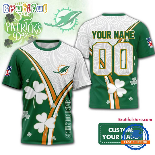 Miami Dolphins 2026 football Personalized Happy St. Patrick’s Day 3D Shirt