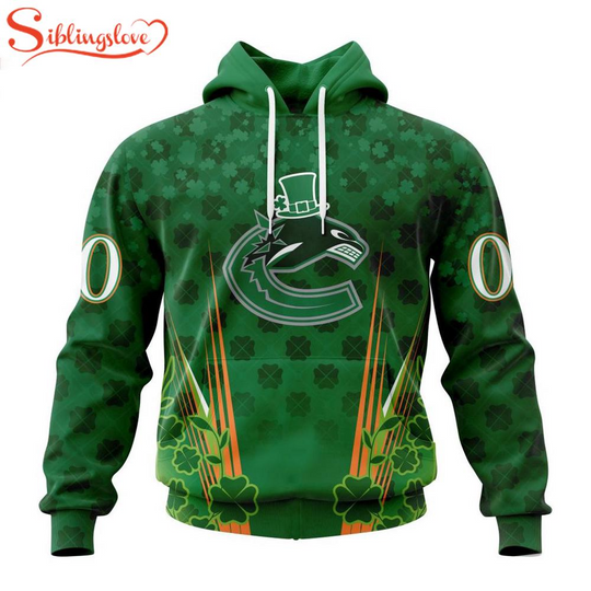 Custom Name And Number Vancouver Canucks Green Patrick 3D Hoodie