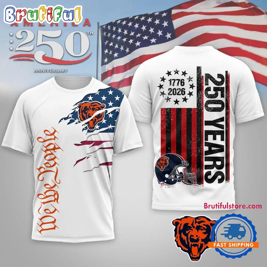 Discover Chicago Bears football We The People USA 250th Anniversary White T Shirt
