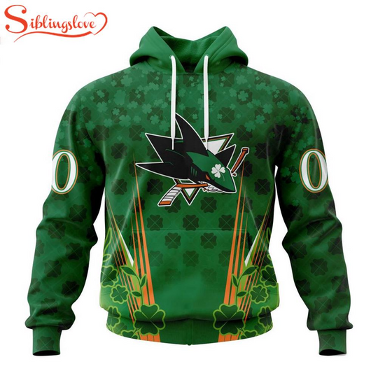 Custom Name And Number San Jose Sharks Green Patrick 3D Hoodie