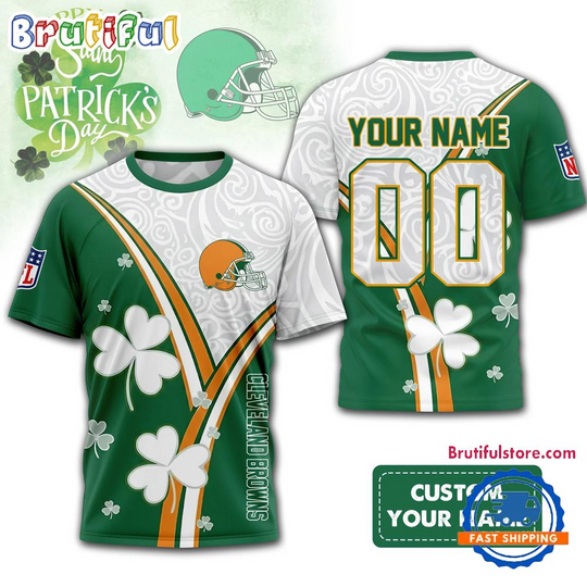 Cleveland Browns 2026 football Personalized Happy St. Patrick’s Day 3D Shirt