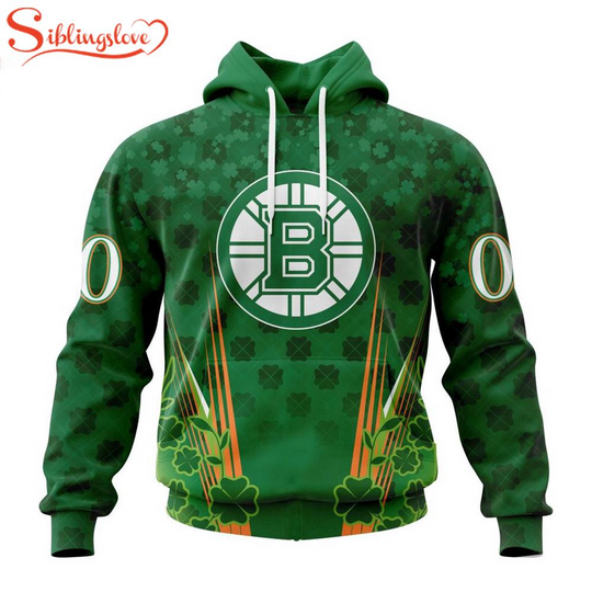 Custom Name And Number Boston Bruins Green Patrick 3D Hoodie