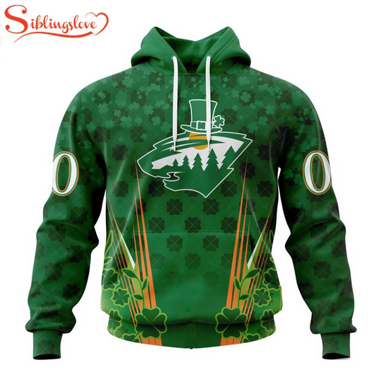 Discover Custom Name And Number Minnesota Wild Green Patrick 3D Hoodie