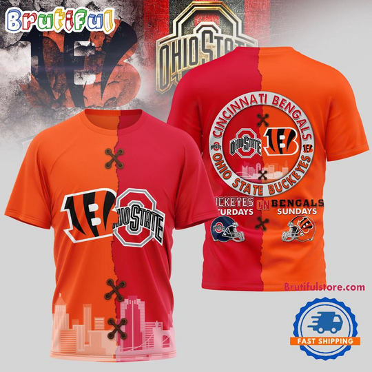 Discover Cincinnati Bengals football x Ohio State Buckeyes NCAA Limited Edition 3D Shirt