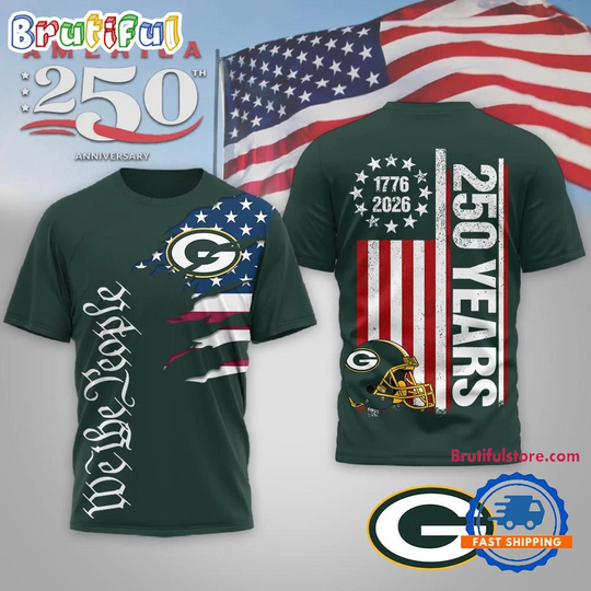 Green Bay Packers football We The People USA 250th Anniversary All Over Print Shirt