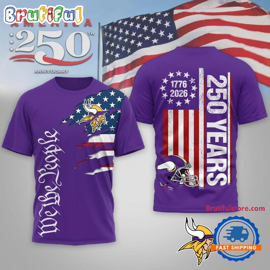 Minnesota Vikings football We The People USA 250th Anniversary All Over Print Shirt