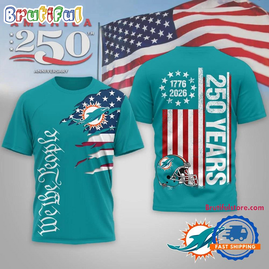 Miami Dolphins football We The People USA 250th Anniversary All Over Print Shirt