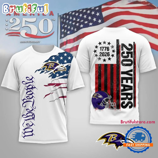Discover Baltimore Ravens football We The People USA 250th Anniversary White T Shirt