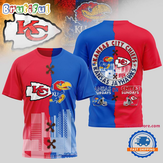 Kansas City Chiefs football x Kansas Jayhawks NCAA Limited Edition 3D Shirt