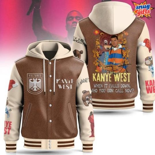 Kanye West College Dropout Vultures Edition Hooded Baseball Jacket