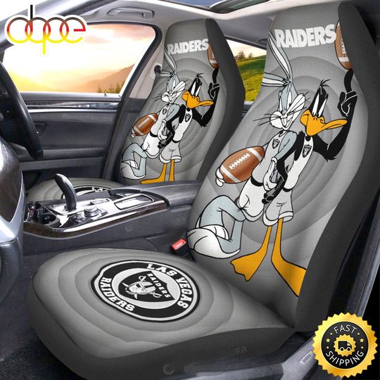 Las Vegas Raiders Bugs-Bunny With Daffy Duck Car Seat Covers