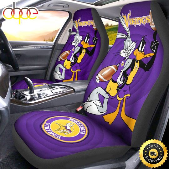 Minnesota Vikings Bugs-Bunny With Daffy Duck Car Seat Covers