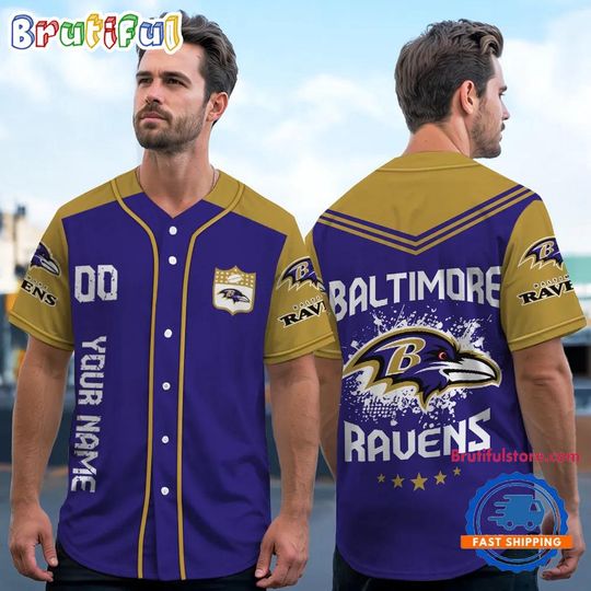football Baltimore Ravens Personalized Baseball Jersey