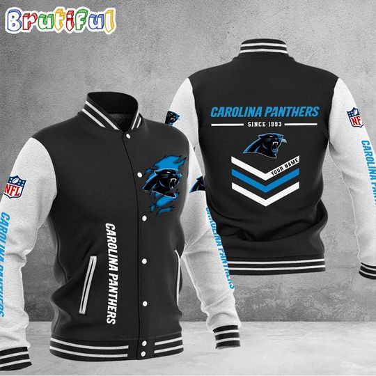 Carolina Panthers Football Team Personalized Varsity Baseball Jacket