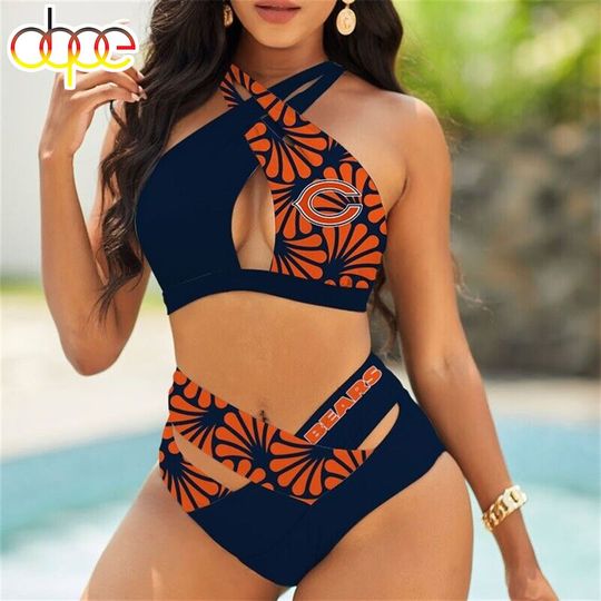 Chicago Bears Crisscross Swimsuit, Beach Swimsuit, Gift For Fan, Women