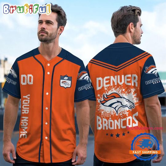football Denver Broncos Personalized Baseball Jersey