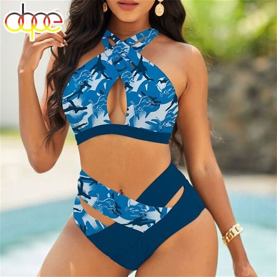 Discover Detroit Lions Crisscross Swimsuit, Beach Swimsuit, Gift For Fan, Women