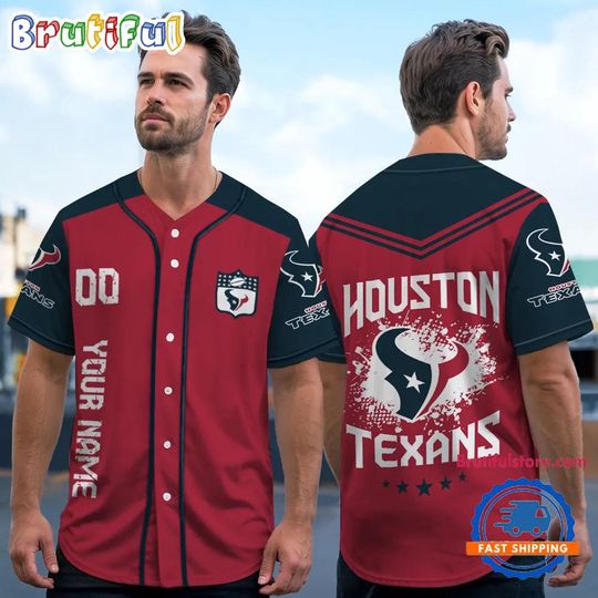 Discover football Houston Texans Personalized Baseball Jersey