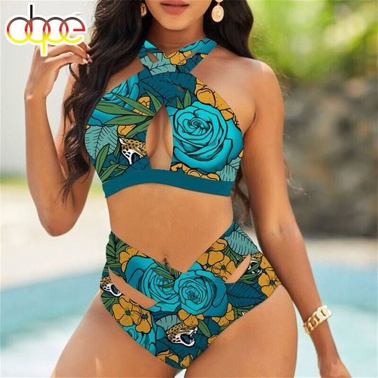 Jacksonville Jaguars Crisscross Swimsuit, Beach Swimsuit, Gift For Fan, Women