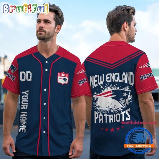 football New England Patriots Personalized Baseball Jersey