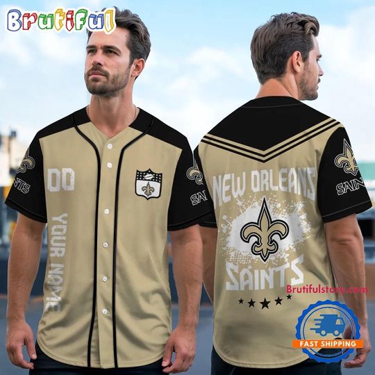 football New Orleans Saints Personalized Baseball Jersey