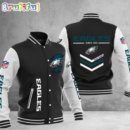 Philadelphia Eagles Football Team Personalized Varsity Baseball Jacket