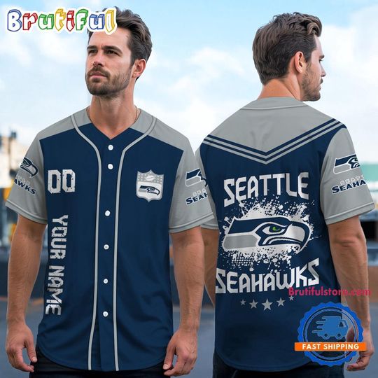 football Seattle Seahawks Personalized Baseball Jersey