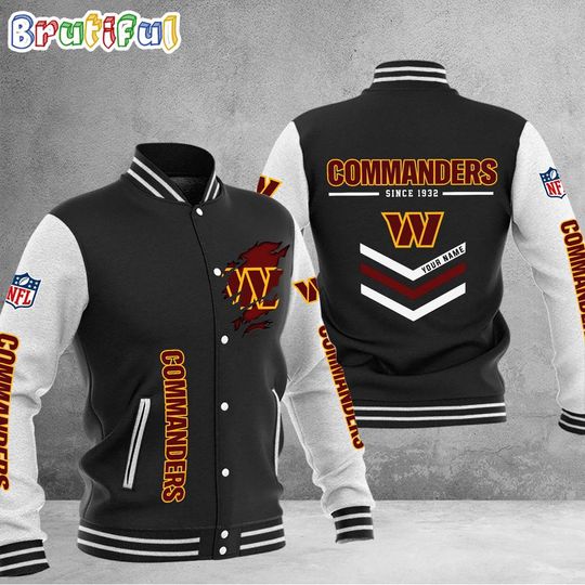 Washington Commanders Football Team Personalized Varsity Baseball Jacket