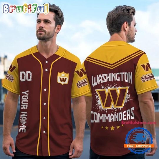 football Washington Commanders Personalized Baseball Jersey