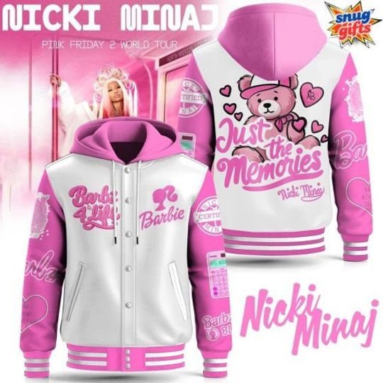 Nicki Minaj Pink Friday 2 Barbie Hooded Baseball Jacket