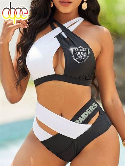 Las Vegas Raiders Crisscross Swimsuit, Beach Swimsuit, Gift For Fan, Women