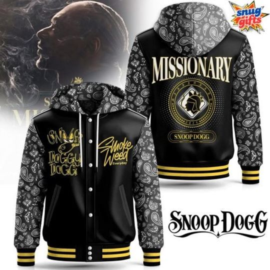 Snoop Dogg Missionary Smoke Weed Everyday Hooded Varsity Jacket