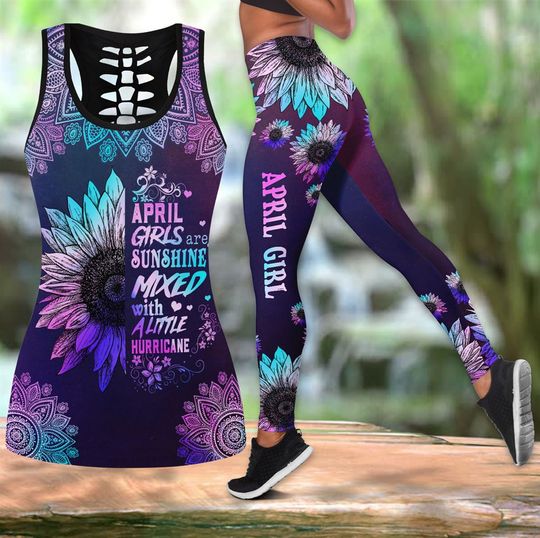 Discover Sunflower April Girls Are Sunshine Women Tank Top & Leggings