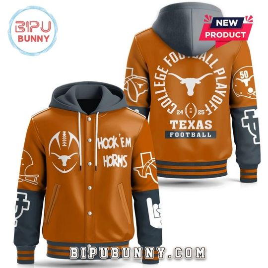 Discover Texas Longhorns Football Hooded Varsity Jacket