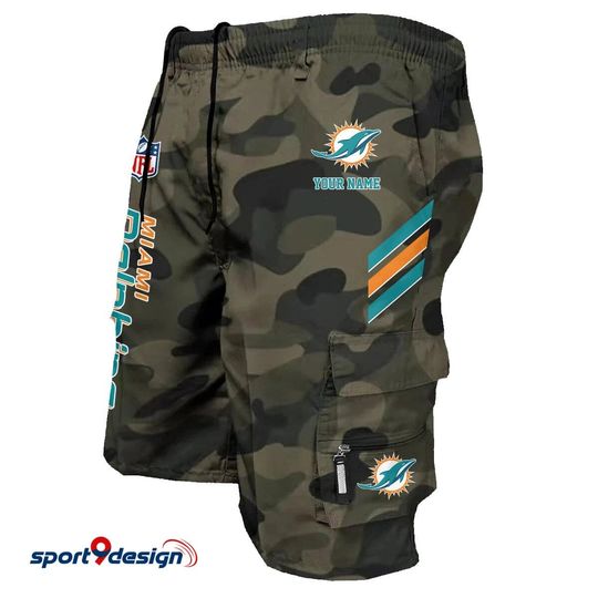 Miami Dolphins Personalized Multi-Pockets Man Shorts