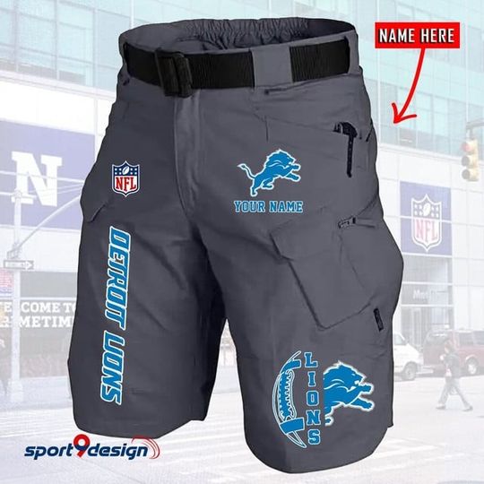 Detroit Lions Limited Edition Front Pockets Men Shorts (Belt Not Included)