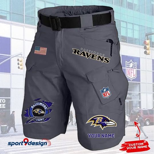 Baltimore Ravens Limited Edition Front Pockets Men Shorts (Belt Not Included)