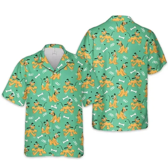 Discover Goofy Pluto Hawaiian Button Down Shirt