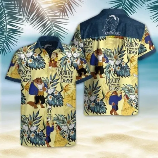 Discover Beauty And The Beast Hawaiian Button Down Shirt