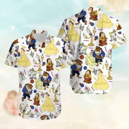 Discover Beauty and The Beast Hawaiian Button Down Shirt
