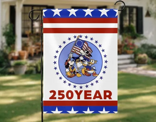 Discover 250th USA Anniversary Mickey and Friends Garden Flag