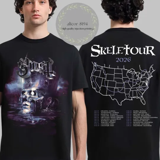 Discover Ghost Skeletour 2026 North America Double Sided T-Shirt
