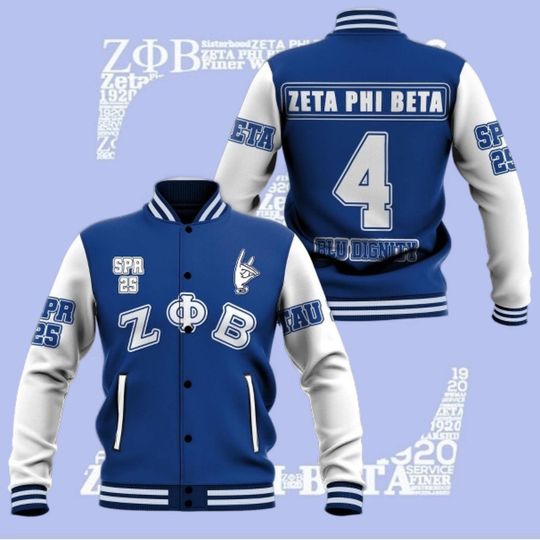 Discover Custom Zeta Phi Beta Chapter Varsity Baseball Jacket, Printed Personalized Letterman Jackets Shirt