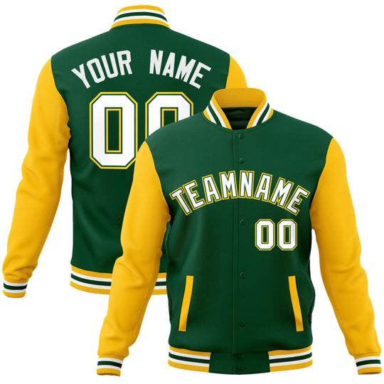 Discover Custom Embroidered Varsity Jacket: Personalized Letterman Baseball Bomber