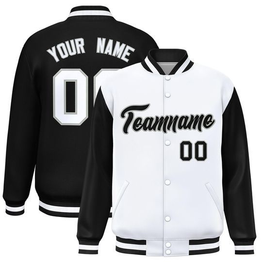 Discover Personalized Embroidered Varsity Jacket Front and Back Different Colors Customized Name Number Logo