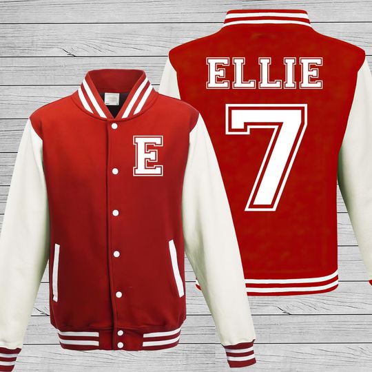 Personalised Kids & Adults Baseball Jacket with Name, Number, and Initials