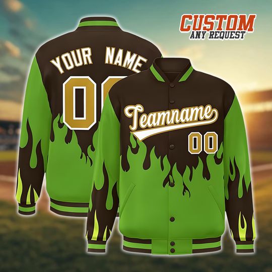 Discover Personalized Baseball Jacket, Custom Name and Number, Team Jacket, Christmas Gift for Dad, Men, Teen Boys, or Birthday Present.