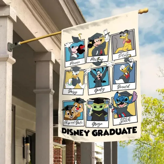 Discover Personalized Mouse and Friends Graduation Garden Flag, Graduate Double-sided